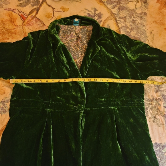 JADED GYPSY SILK VELVET GREEN  DUSTER NWOT - Picture 9 of 15